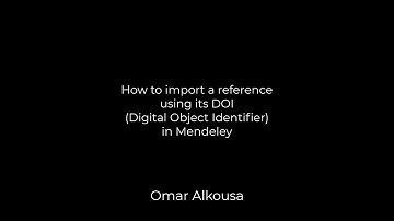 Import a reference in Mendeley using DOI