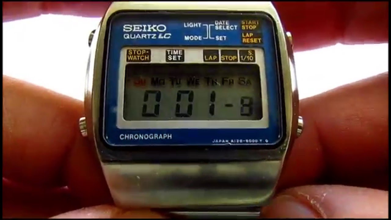 Seiko Quartz LC Chronograph A128-5000 - YouTube