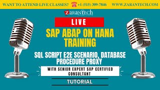 LIVE | SQL Script E2E Scenario, Database Procedure Proxy | SAP ABAP on HANA Training | ZaranTech