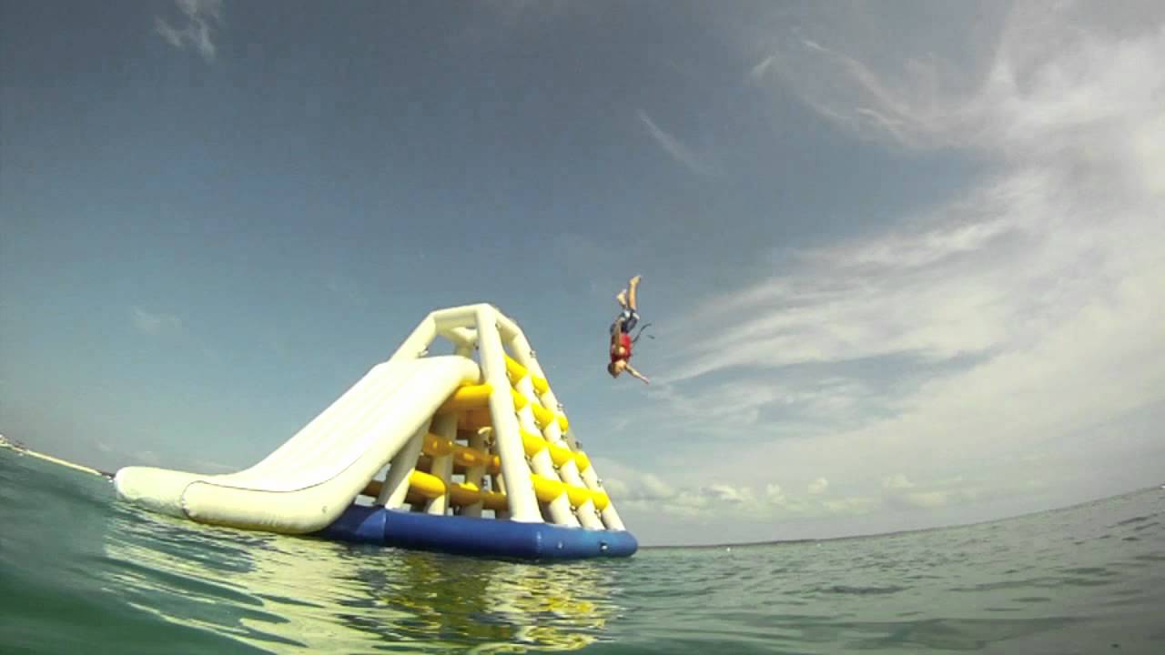 CLEAN BACKFLIP OFF WATER SLIDE YouTube