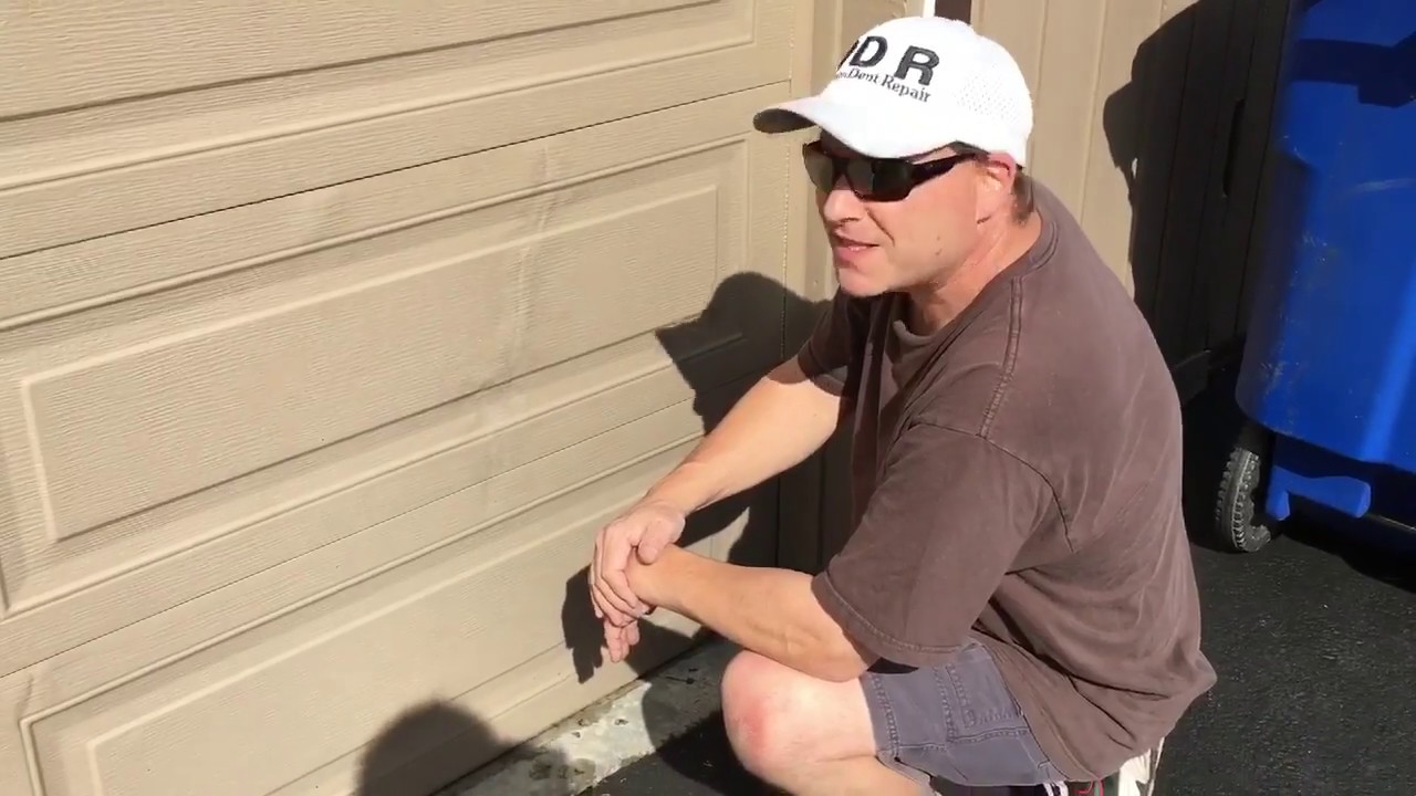 Extreme Pdr On A Garage Door Untypical Paintless Dent Repair Sharing Is Caring Youtube