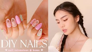 HOW TO DO YOUR OWN NAILS / NAIL EXTENSIONS (EASIEST method!) 