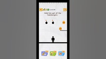 Draw 2 save level 89|Help him get all the hamburgers.#shorts#viral#shortsvideo#gameplay