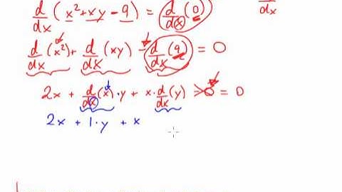 Implicit Differentiation - Worked Example With Product Rule