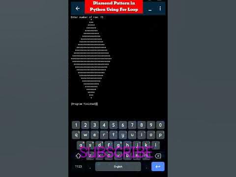 😲Diamond Pattern in Python Using For Loop|Python program for a diamond ...