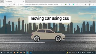 Make Website With Animation | Moving Car Using CSS Animation | css animation | animation