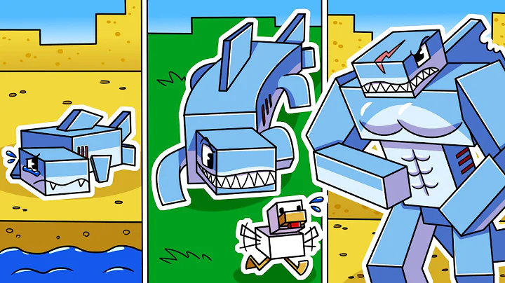 I Survived 100 DAYS as a LAND SHARK in HARDCORE Minecraft!