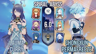 C1 Lauma Curry C6 Chongyun Permafreeze Spiral Abyss 6.0 Genshin Impact