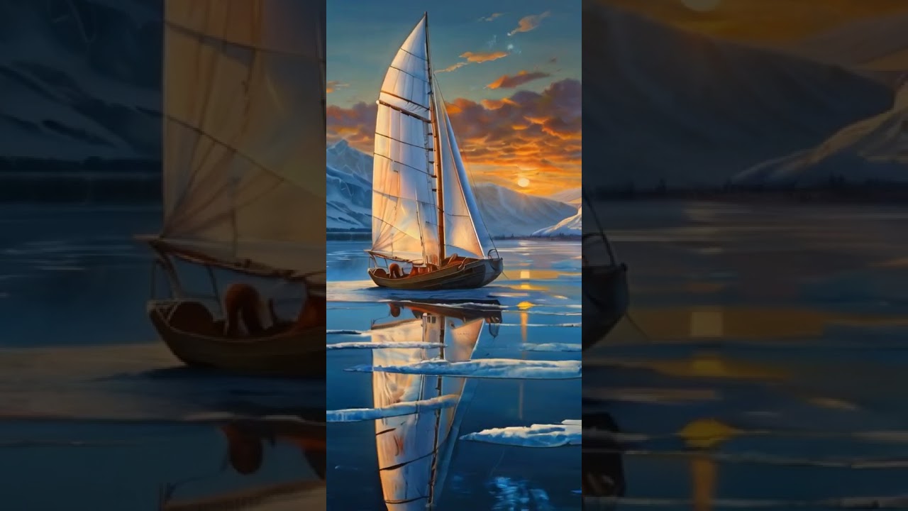 sailing ship in ice 