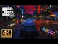 GTA V: Los Santos Rainy Night Driving **4K** ASMR sleep, relax, study, work
