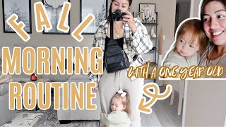 REAL RAW FALL MORNING ROUTINE with 1 year old toddler!