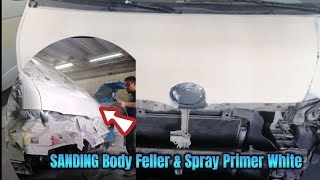 Toyota HI Ace Sanding Body Filler and Spray Primer White