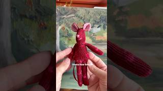 making a floral corduroy mouse for my daughter’s dollhouse — sewing process