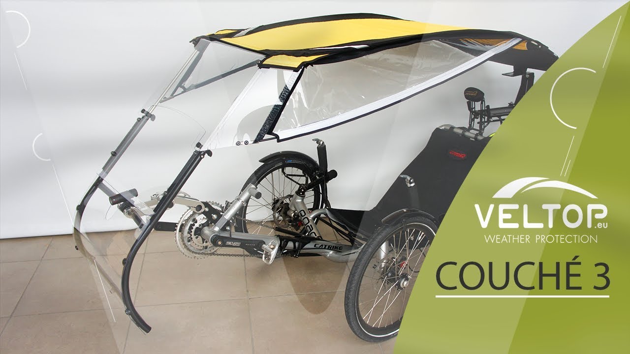 VELTOP COUCHÉ 3 - Protection pluie, froid, soleil pour vélo couché