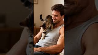 The Most Handsome Cat Dad's Morning Cuddles Will Make Your Heart Skip a Beat π The Most Handsome Cat Dad's Morning Cuddles Will Make Your Heart Skip a Beat π