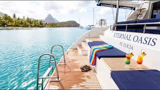 Relaxing Caribbean Steel Drum Music & Gentle Ocean Waves 🏝️ Catamaran Deck & Calm Bay | Island Time