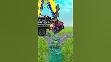 Spintires Mudrunner Trailer Truck vs Pothole BeamNG.drive Eps 314