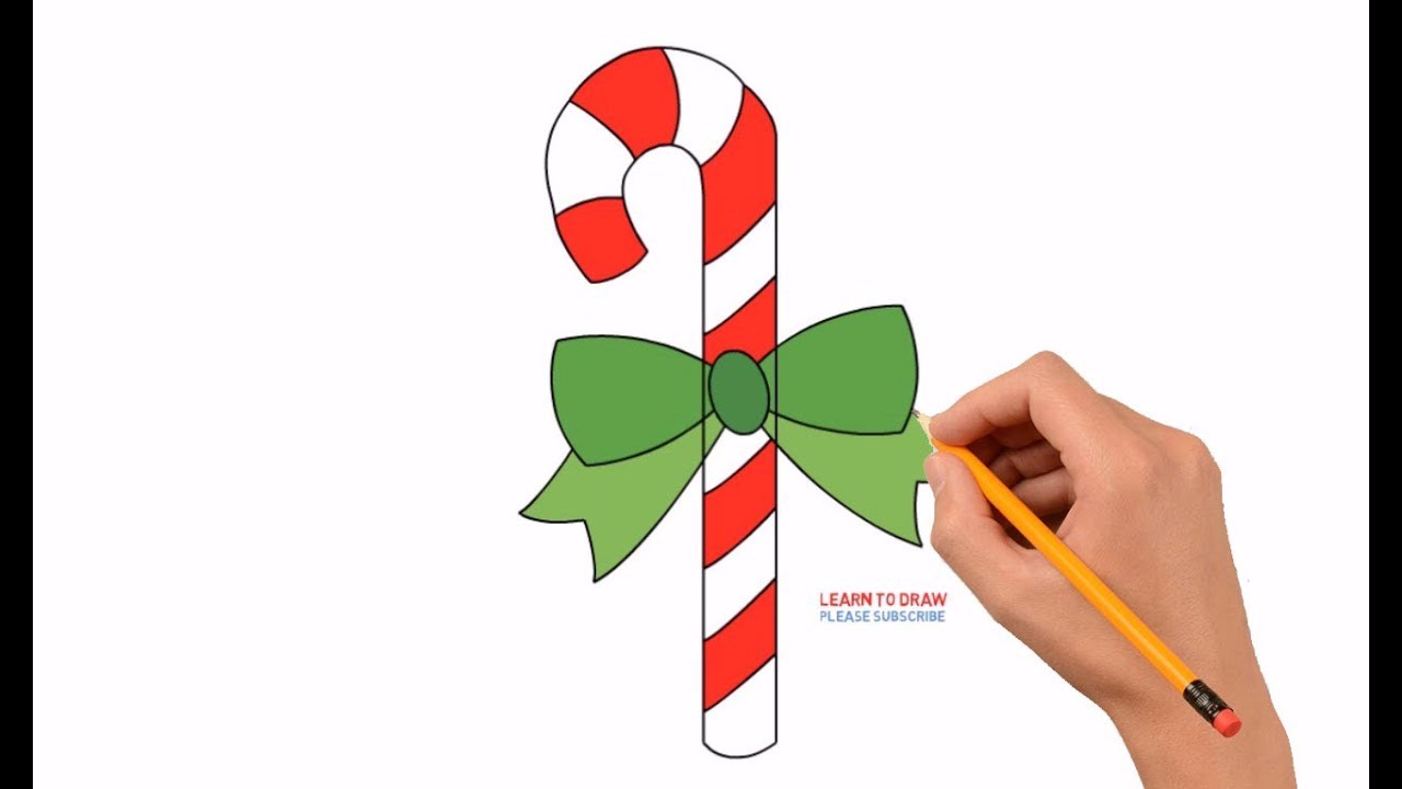 How to Draw Christmas Candy Cane Step by Step Easy For