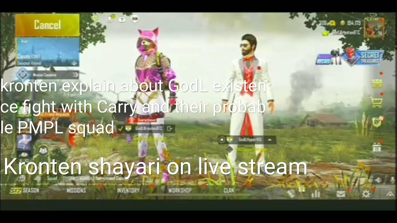 Kronten explain about GodL existence fight in team with  Carry &their PMPL probable squd 