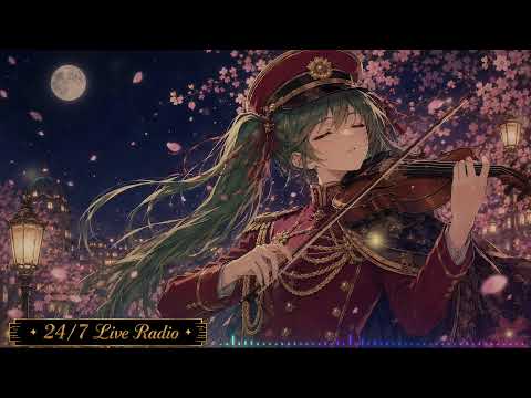 24/7 Live Radio 🌸 Electro Swing Sakura • Vintage Violin Beats to Study & Work to