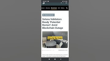 SOL News: Solana Validators Ready ‘Potential Restart’ Amid Blockchain Outage #shorts