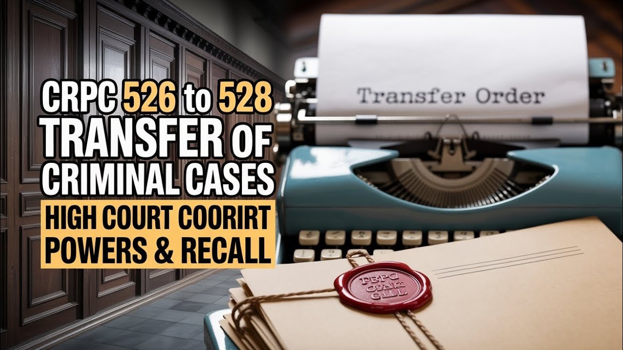Sections 526 to 528 | CrPC Chapter 44: Transfer of Criminal Cases 