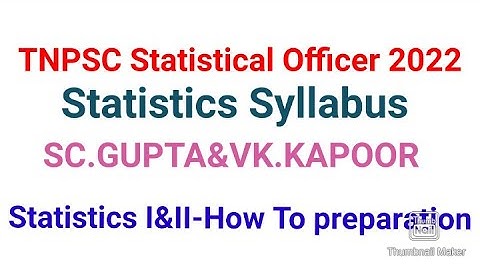Combined Statistical officer/Statistical officer IN TNPSC/Tnpsc Statistics syllabus Statistics I&II