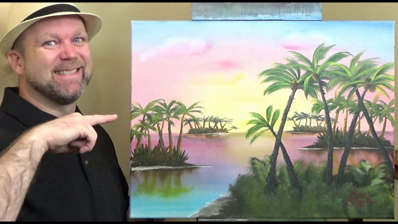Painting - Palm Tree Islands - Wet on Wet - Composition Practice