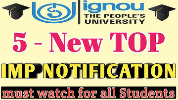 IGNOU 5 NEW TOP MOST IMPORTANT NOTIFICATIONS JUNE 2019 EXAMS By TIPS GURU