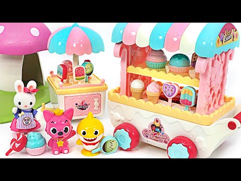 Let&amp;#<strong>39</strong>;s eat delicious ice <strong>cream</strong> with Baby Shark and Pinkfong! bunny Ice <strong>Cream</strong> cart play | PinkyPopTOY