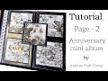 how to add sliding closure to scrapbook page |Anniversary album tutorial part-2 | 6x6 inch minialbum