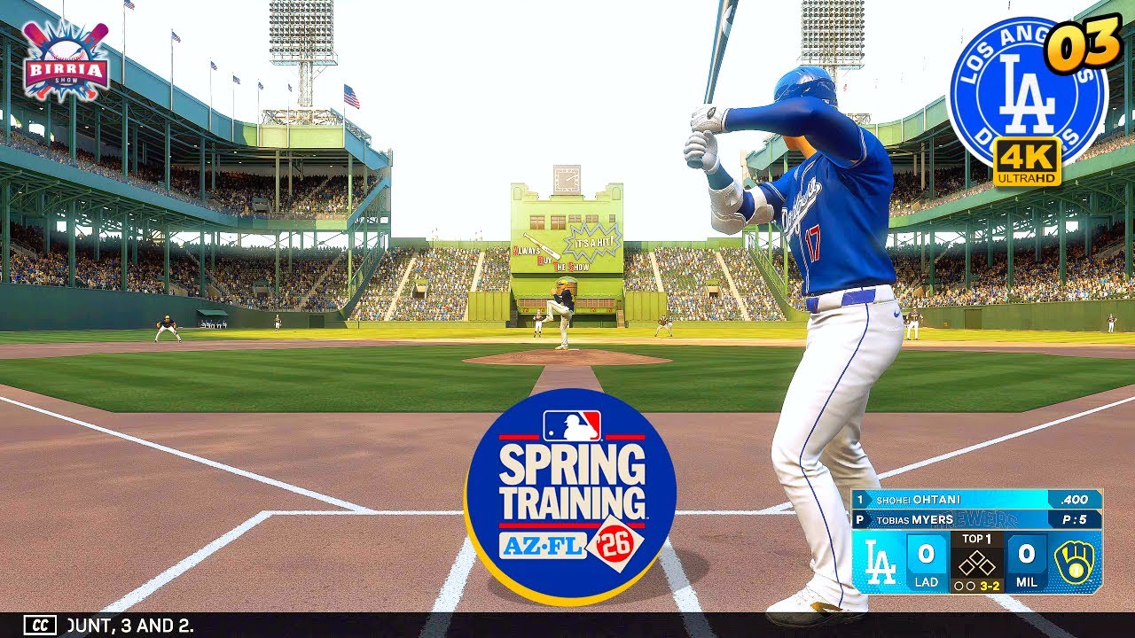 MLB The Show 25 Dodgers vs Brewers: Ohtani Goes OFF! 2 HR & Triple - Preseason 2026 PS5 4K 60fps