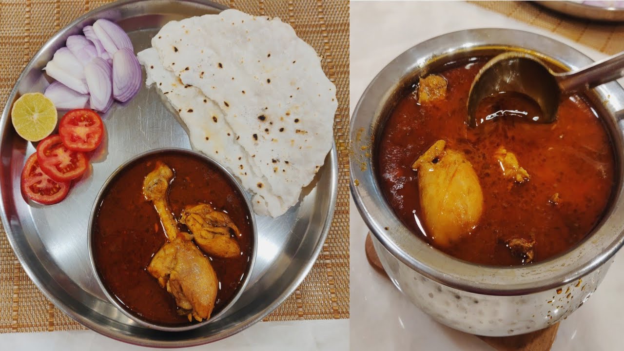 झणझणीत चिकन रस्सा आणि तांदळाची भाकरी Spicy Chicken Rassa Rice Flour