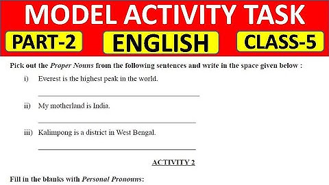 Class-5 Model Activity Task English PART-2 || Model Activity 2021 || My পাঠশালা