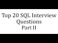 SQL Interview Questions - Part II