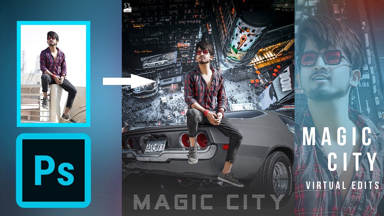 Photoshop manipulation magic city view | virtual edits | background change | SX EDITS