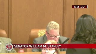 Sen. Stanley asks questions about SB27