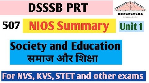 Nios Summary for DSSSB // Dsssb pedagogy// Dsssb CDP// Dsssb Prt Pedagogy// Nios summary by Vartika