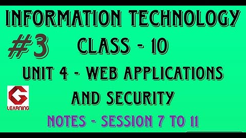 Notes of Unit 4 | Web Application and Security | Session 7 - 11|Class 10 Information Technology CBSE