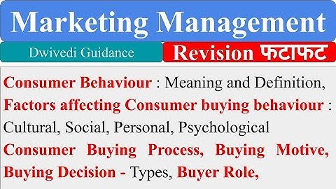 Consumer Behaviour, Consumer Buying Process, Buying role, Buying Decision, Marketing Management