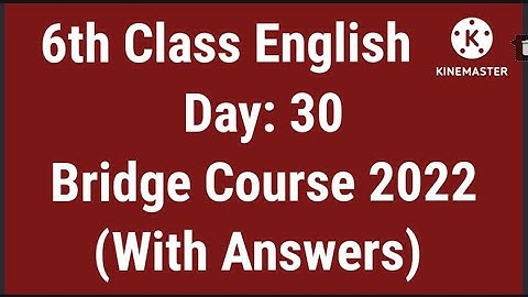 bridge course 6th class english day 30 answers/setu abhyas 6th std english activity 30 with answers