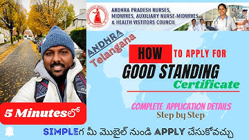 HOW TO APPLY FOR GOOD STANDING CERTIFICATE FROM ANDHRAPRADESH & TELANGANA NURSING COUNCILS ||APNMC||
