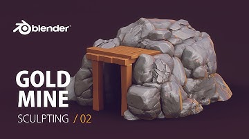 Sculpting Process of Gold Mine in BLENDER (3d Modeling) 3d Game Design | Stylised 3d Rocks (Part 2)