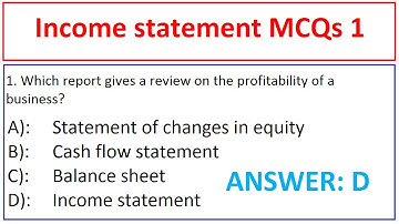 Income Statement MCQs| Senior Auditor Test Preparation | Commence MCQs | Accounting MCQs |