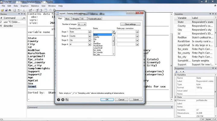 Specifying the design of your survey data in Stata®