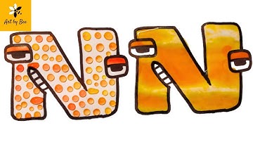 Alphabet Lore Drawing & Painting Letter N #alphabetlore #drawingtutorial #satisfyingart #easydrawing