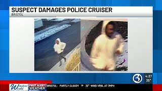 Police search for suspect who damaged a Bristol police vehicle