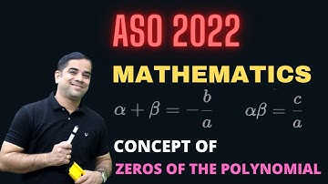 ZEROS OF A QUADRATIC POLYNOMIAL | CBSE Class 9/10 | ASO Maths