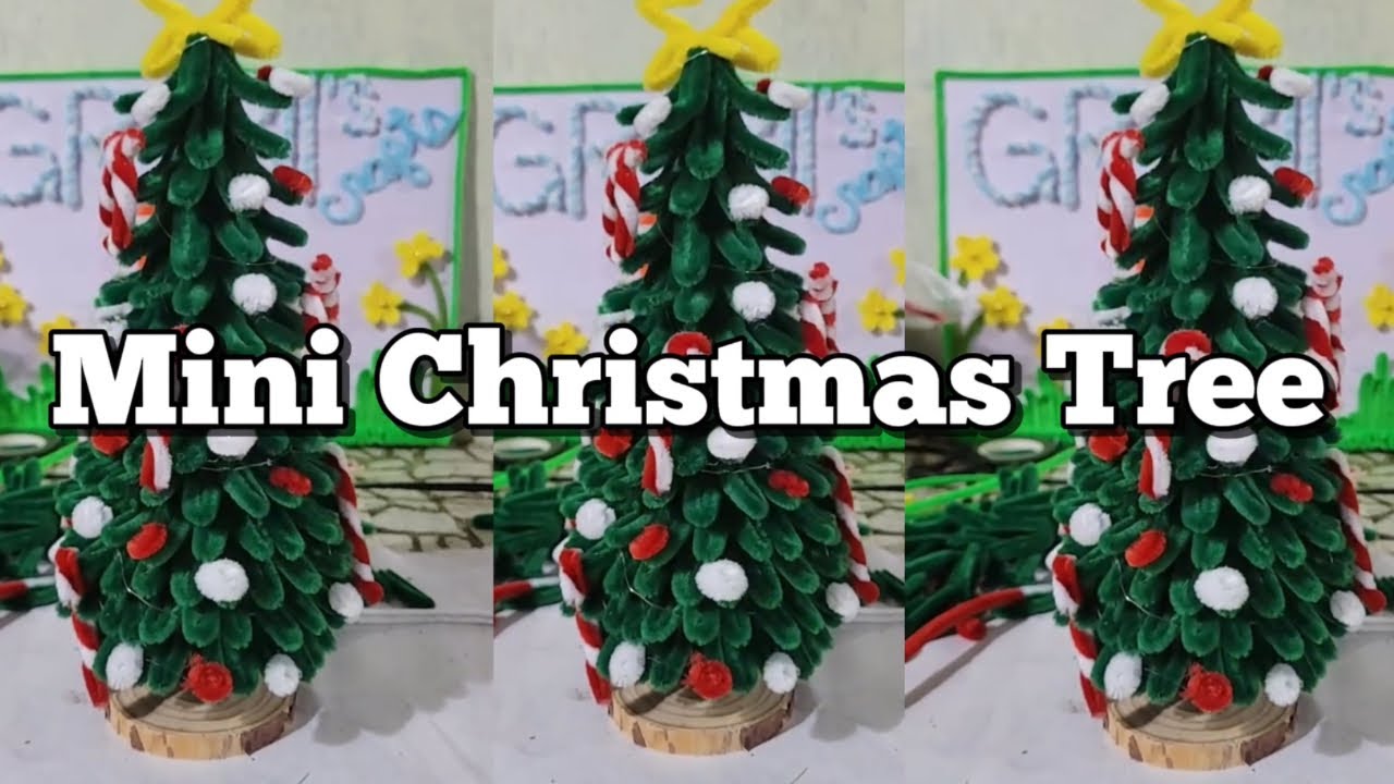 HOW TO MAKE MINI CHRISTMAS TREE USING FUZZY WIRE?! EASY STEPS BY STEPS ...
