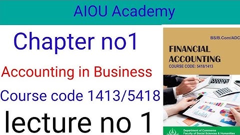 1413 Financial Accounting || Solved guess paper for course code 1413/5418||Chapter 1 @aiouacademy